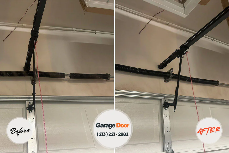 Before and after: garage door repair Portage Lakes, OH